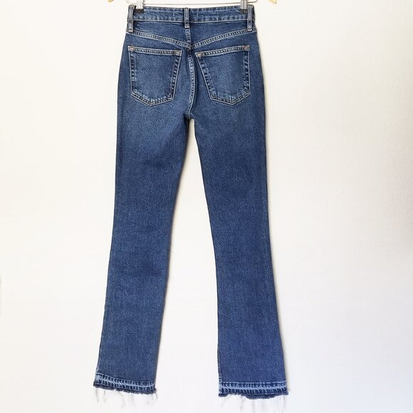 FREE PEOPLE We The Free Emmy High Waist Bootcut Jean Slit Frayed Hem Blue 25 $98 - Picture 6 of 16